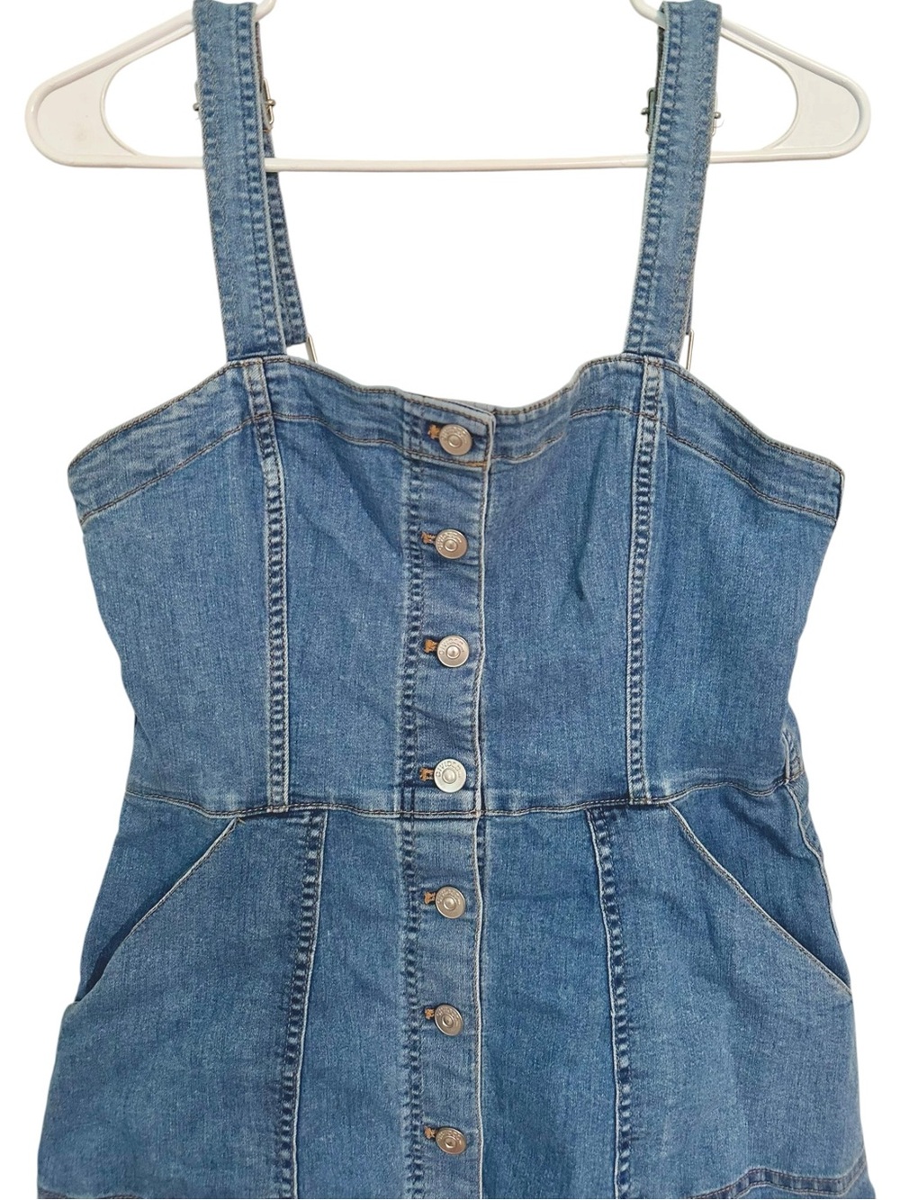 Denim Button Down Jumper Dress 8 M - Picture 5 of 5